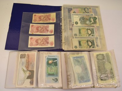 Lot 422 - Collection of GB and world banknotes together with two albums of fantasy banknotes