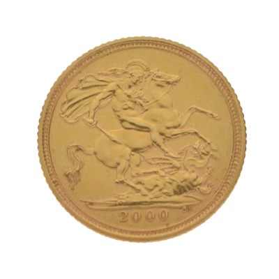 Lot 347 - Queen Elizabeth II gold half sovereign, 2000