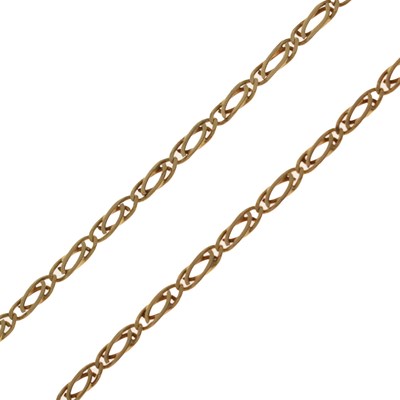Lot 106 - Yellow metal fancy link necklace, stamped 'Tokuc 585'