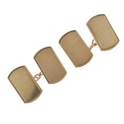 Lot 140 - Pair of 9ct yellow gold chain link cufflinks