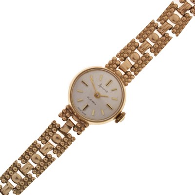 Lot 195 - Accurist - Lady's 9ct yellow metal bracelet watch