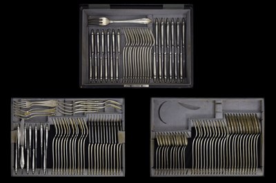 Lot 176 - Canteen of mid 20th century 800 standard white metal cutlery