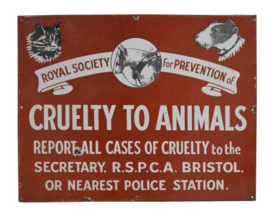 Lot 247 - Vintage enamel sign - Royal Society for Prevention of Cruelty to Animals