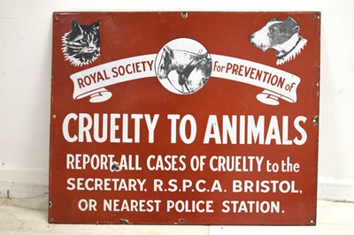 Lot 247 - Vintage enamel sign - Royal Society for Prevention of Cruelty to Animals