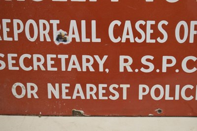 Lot 247 - Vintage enamel sign - Royal Society for Prevention of Cruelty to Animals