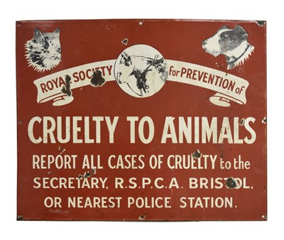 Lot 420 - Vintage enamel sign - Royal Society For Prevention Of Cruelty To Animals