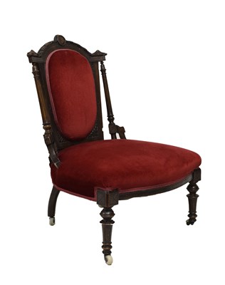 Lot 720 - Mid Victorian stained walnut nursing chair