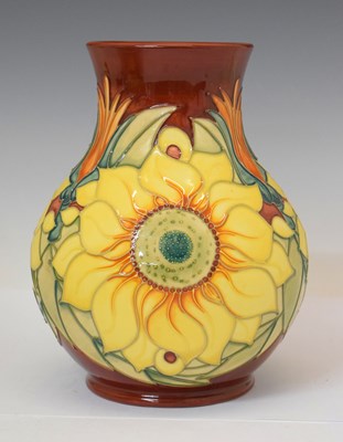 Lot 557 - Moorcroft - Inca sunflower pattern vase