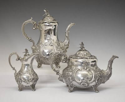 Lot 170 - Victorian silver three-piece tea and coffee set