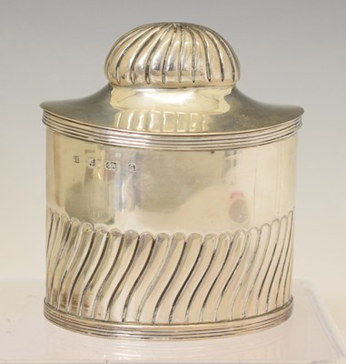 Lot 330 - Late Victorian silver tea caddy with gadroon decoration