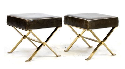 Lot 556 - Pair of mid 20th Century cast metal 'x' frame stools