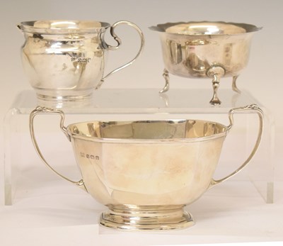 Lot 246 - Two silver sugar bowls and a silver cream jug