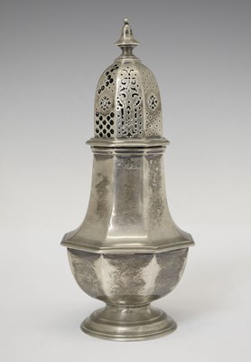 Lot 309 - George V silver sugar caster