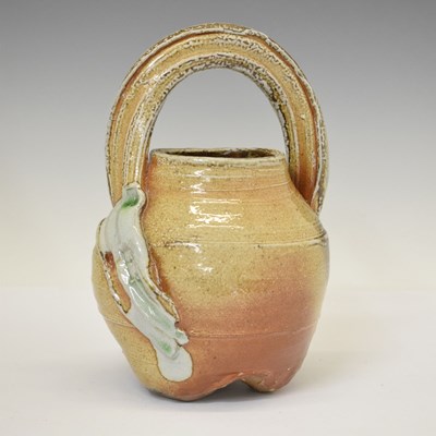 Lot 676 - Ruthanne Tudball (born 1948) - Faceted stoneware basket