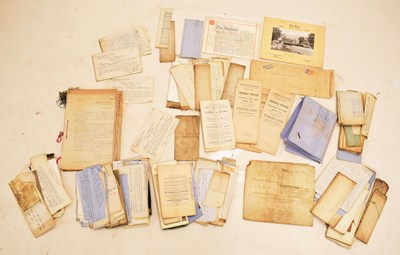 Lot 433 - Quantity of 19th century and later deeds, letters etc