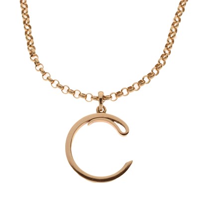 Lot 90 - 9ct gold 'C' pendant on belcher link chain