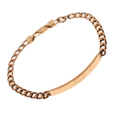 Lot 125 - 9ct rose and yellow gold identity curb link bracelet