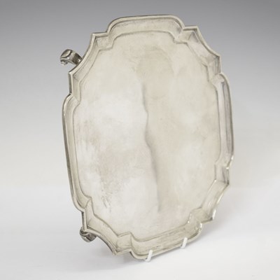 Lot 302 - George V square silver salver