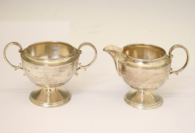 Lot 334 - George V silver milk jug and sugar bowl