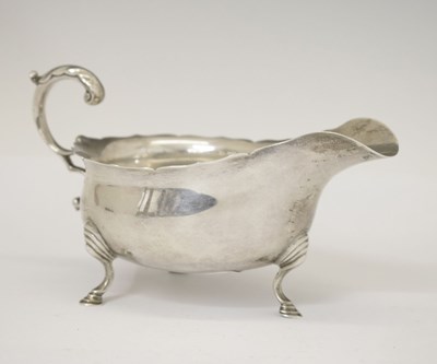 Lot 313 - George V silver sauce boat
