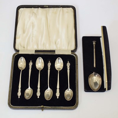 Lot 288 - George V cased set of six silver apostle spoons