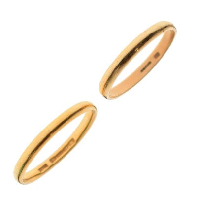 Lot 55 - 22ct gold wedding band, and 9ct gold wedding band