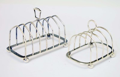 Lot 266 - Two silver toast racks