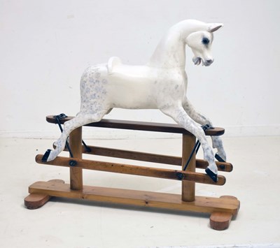 Lot 541 - Small mid 20th century painted wooden rocking horse