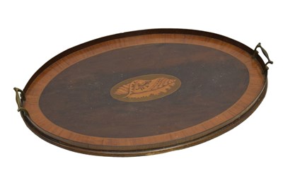 Lot 461 - Edwardian inlaid oval gallery tray