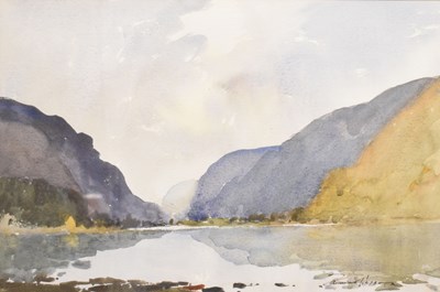 Lot 414 - Edward Wesson, RI RSMA (British, 1910-1983) - Watercolour - 'Crummock Water, Cumbria'