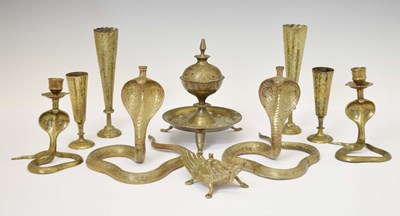 Lot 597 - Collection of Indian and Eastern brass ware