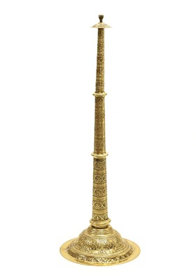 Lot 361 - Unusual Indian sheet brass standard lamp