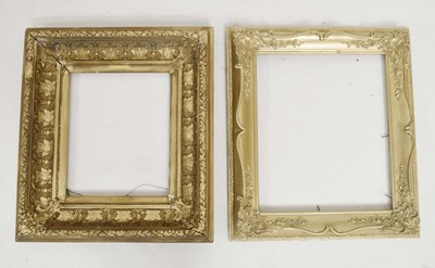 Lot 494 - Late 19th century French giltwood and gesso picture frame, and one other