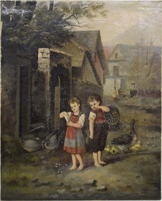 Lot 649 - 19th century Continental School - Oil on canvas - Naive study