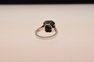Lot 16 - Black diamond white metal cluster ring
