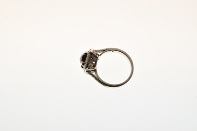 Lot 16 - Black diamond white metal cluster ring