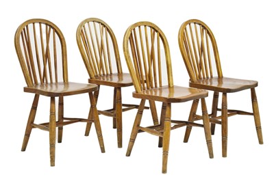 Lot 715 - Four World War II era 'Officer's Mess' ash and elm low hoop back chairs