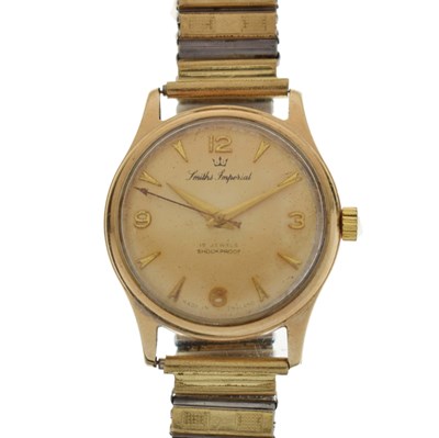 Lot 187 - Smiths Imperial - 1960s 9ct gold cased bracelet watch