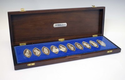 Lot 227 - Elizabeth II set of ten silver ingots, each of navette form and decorated with a Queen Beast