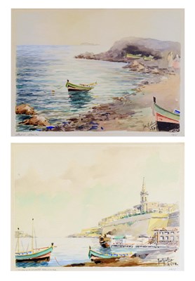 Lot 658 - Joseph Galea (Maltese, 1904-1995) - Two views of Malta