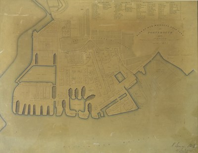 Lot 621 - 'Plan of Her Majesty's Dock Yard at Portsmouth 1849'