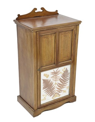Lot 735 - Edwardian inlaid mahogany music cabinet