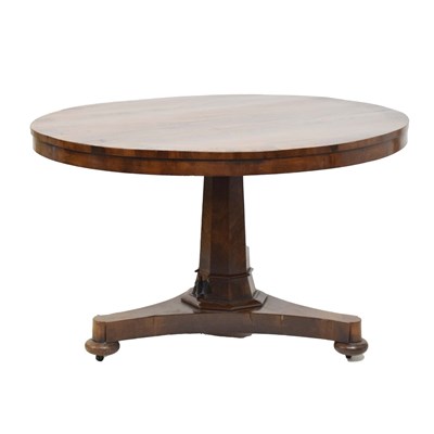 Lot 729 - Early Victorian mahogany and rosewood tilt top centre or breakfast table