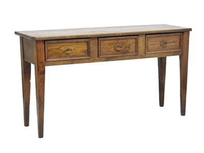 Lot 736 - Oak three-drawer sideboard or dresser base