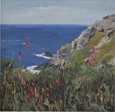 Lot 423 - David Beer (British, b.1943) - Oil on board - Foxgloves at Botalloch