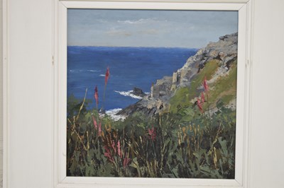 Lot 423 - David Beer (British, b.1943) - Oil on board - Foxgloves at Botalloch