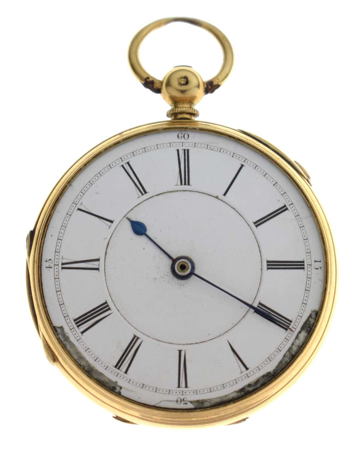 Lot 134 - Late Victorian 18ct gold open face pocket watch, W. Harris, Liverpool