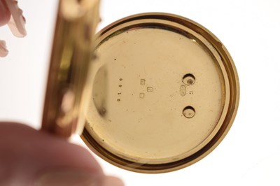Lot 134 - Late Victorian 18ct gold open face pocket watch, W. Harris, Liverpool