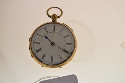 Lot 134 - Late Victorian 18ct gold open face pocket watch, W. Harris, Liverpool
