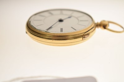 Lot 134 - Late Victorian 18ct gold open face pocket watch, W. Harris, Liverpool
